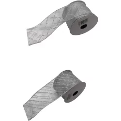 Cinta navidad 9m santini plata cuadros surt 130-5400229