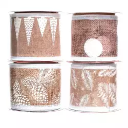 Cinta Navidena Natural Surtido 6Cmx10Yds Miro 831-Xmfe46-23061