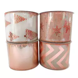 Cintas Miro Christmas   914X6Cm Rose Gold