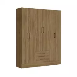 Closet Bertolini 6 Puertas 150X182X37Cm Cafe Mdp