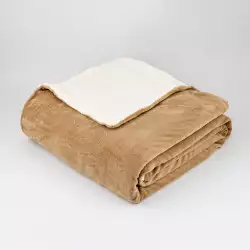 Cobija Expressions Flannel-Sherpa Doble 180X220Cm Taupe Poliester