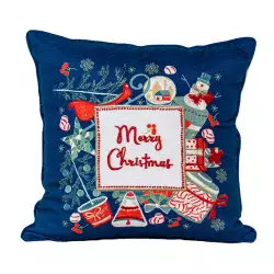 Cojin Expressions Ri-Hs-Cc-2040 Merry Christmas  45X45Cm Azul  45