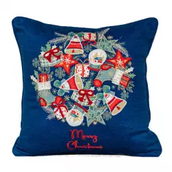 Cojin Expressions Ri-Hs-Cc-2041 Merry Christmas Esfe  45X45Cm Azul