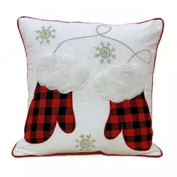 Cojin Expressions Sh-23-3795 Guantes  45X45Cm Rojo Blanco  45X45X5