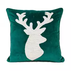 Cojin Expressions Sh-23-8974 Velvet Reno  45X45Cm Verde  45X45X5Cm