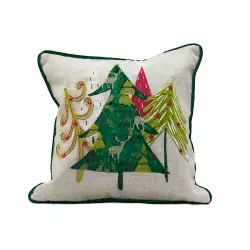 Cojin Miro Christmas Arboles  40X40Cm Surtido