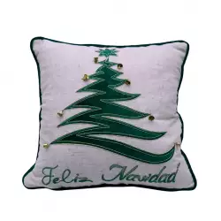 Cojin Miro Christmas Feliz Navidad  40X40Cm Verde