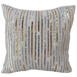 Cojin Santini Lentejuelas 50X30Cm Blanco Poliester