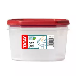 Contenedor Tatay Cuadrado Rojo .6 Lt Polipropileno 1160104