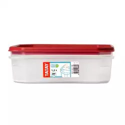 Contenedor Tatay Cuadrado Rojo 1.3 Lt Polipropileno 1161104