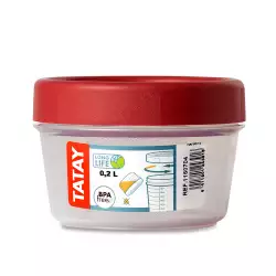 Contenedor Tatay Redondo Rojo .2 Lt Polipropileno 1160704