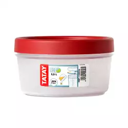 Contenedor Tatay Redondo Rojo .5 Lt Polipropileno 1160604