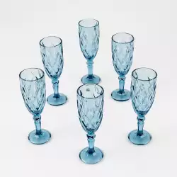 Copa Qing Ping Guo Cm Azul 165 Ml 6 Ud Vidrio P36106C/6Cb