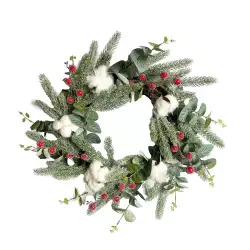 Corona 45Cm Flores Algodón Moras Expressions Christmas Gs02H01903