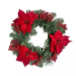 Corona 45Cm Flores Navidad Expressions Christmas Gs02H01901