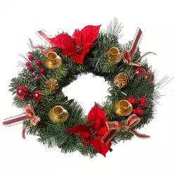 Corona Adviento 45Cm Flores Navidad Expressions Christmas
