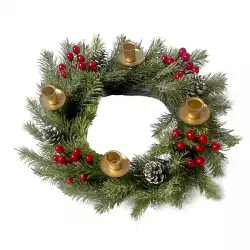 Corona Adviento 45Cm Piñas Moras Expressions Christmas