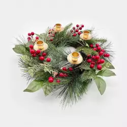 Corona de adviento roja piñas y moras 40cm Expressions GS02H02272