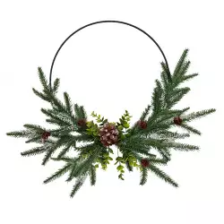 Corona navideña con piñas verde 40cm Expressions GS02H02289