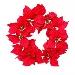 Corona navideña full poinsettia rojo 40cm Expressions GS02H00967
