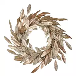 Corona navideña hojas rose gold 45cm Expressions GS02H02154