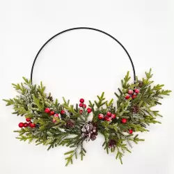 Corona navideña moras verde 40cm Expressions