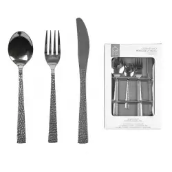 Cubiertos Home Deco Factory Plateado 24 Pz Acero