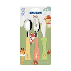 Cubiertos Tramontina Baby Friends Surtido 3 Pz Acero Inoxidable