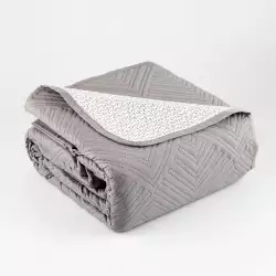 Cubre Cama Expressions Basic Doble Gris 100% Poliester Qsfmugrbs1