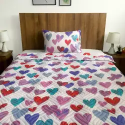 Cubrecama colnotex sencillo 75161 corazones 100 u. poliester