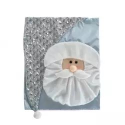 Cubresilla navideño santa decorado plata 60x48x1.5cm