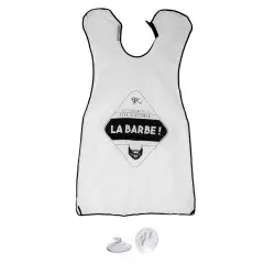 Delantal Cosmetic Club Para Afeitado Banco Y Negro En Poliester Sc