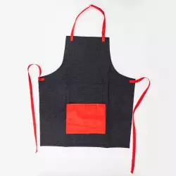 Delantal expressions bbq jean bolsillo rojo 74x65.5cm