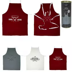 Delantal Para Cocina Tx7248 Polialgodon Gris Blanco Vinotinto Surt