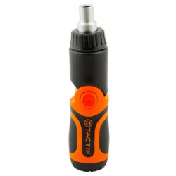 Destornillador Ratchet Tactix Pivotante Negro Con Naranja
