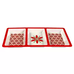 Dips And Chips Salsero Poinsettia Nav 30.5X15.5X2Cm Santini 180-7800093