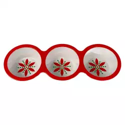 Dips And Chips Salsero Poinsettia Nav 37.5X13.5X5Cm Santini 180-7800089