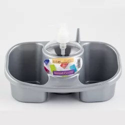 Dispensador Jabon Great Plastic 1190 Soporte Esponjas Gris 1192