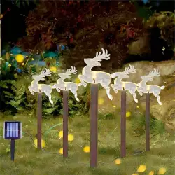 Estaca Exterior renos Expressions Con Luz blanca 13X29Cm Blanco