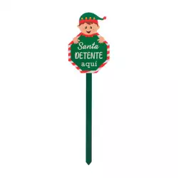 Estaca Miro Christmas Elfo  15X56Cm Verde