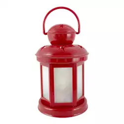 Farol navideño con luz Santin 10X18Cm Rojo