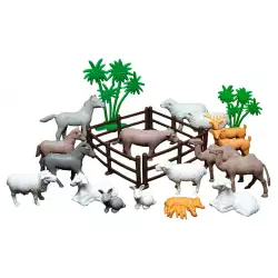 Fig pesebre grande animales corral arbol x 20 unid 1012