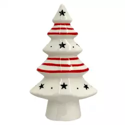 Figura Árbol Navideño Decorativo Rojo-Blanco