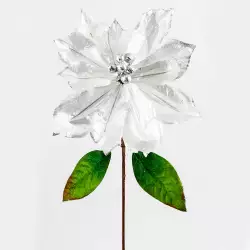 Flor nav poinsetia 70cm montefiori plata xs1045079s