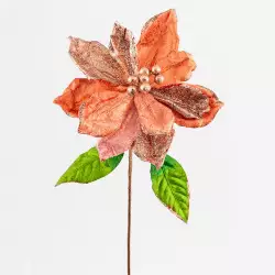 Flor nav poinsetia 70cm montefiori rose gold xs1045105lmg