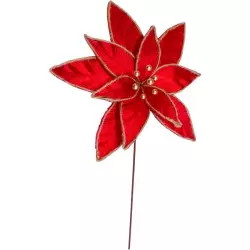 Flor navideña decorada roja 1