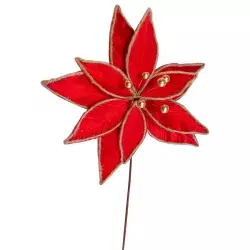 Flor navideña decorada roja 3