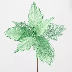 Flor navideña diseño poinsettia de 40x30cm verde menta