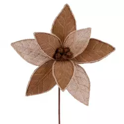 Flor Navideña Poinsetia Diseño Natural Miro 28X39Cm