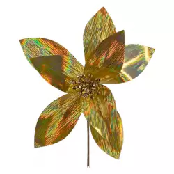 Flor Navideña Santini   24X25Cm Gold